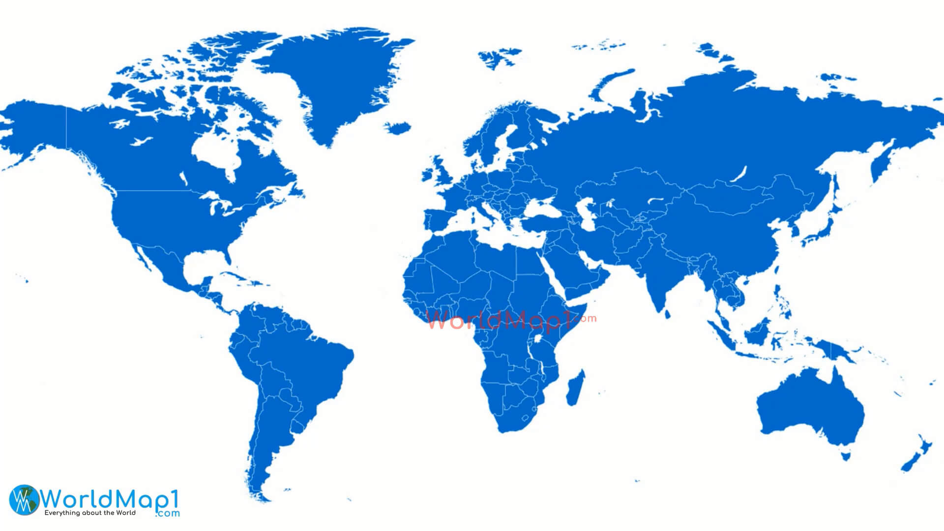 Europe and World Blue Blank Map